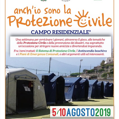 “Anch’io sono la Protezione Civile”: aperte le iscrizioni al campo scuola Millenium Costa d’Amalfi
