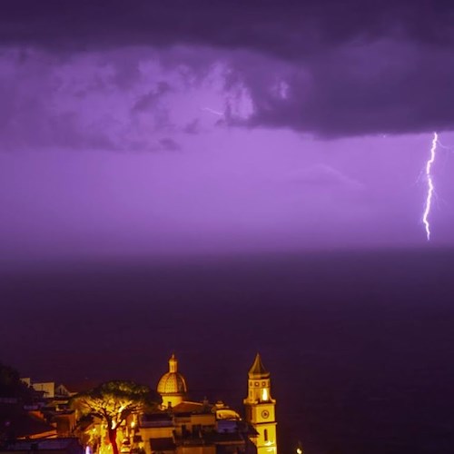 Anche in Costa d'Amalfi allerta meteo dalle 14 di oggi per temporali improvvisi, fulmini e grandine