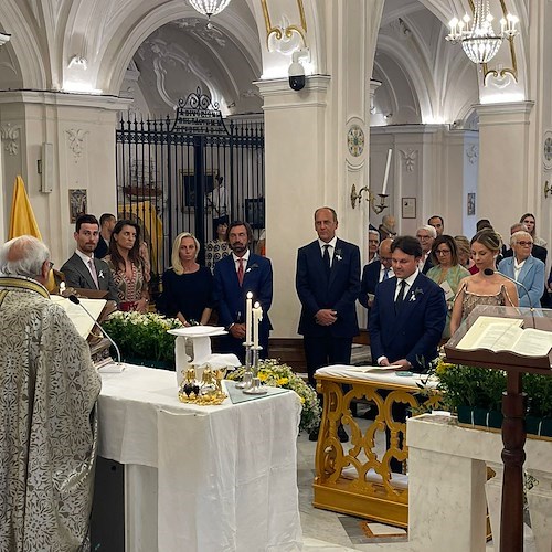 Andrea Pirlo in Costa d'Amalfi: è testimone al matrimonio di Antonio e Francesca a Conca dei Marini/FOTO