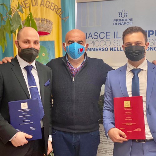 Angelo Acampora e Giuseppe Bonito primi laureati al Campus Principe di Napoli: i complimenti del sindaco di Agerola 