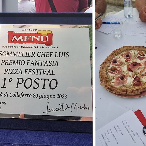 Antonio Erra (Associazione Pizza Tramonti) trionfa al "Colleferro Pizza Festival"