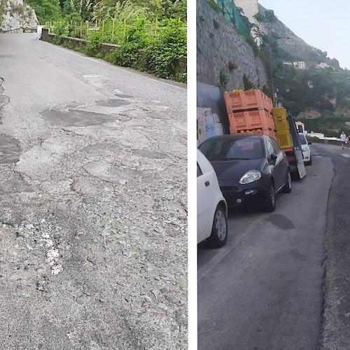 Asfalto “groviera” lungo la SS163 da Furore a Vettica, l'appello del consigliere di minoranza di Amalfi