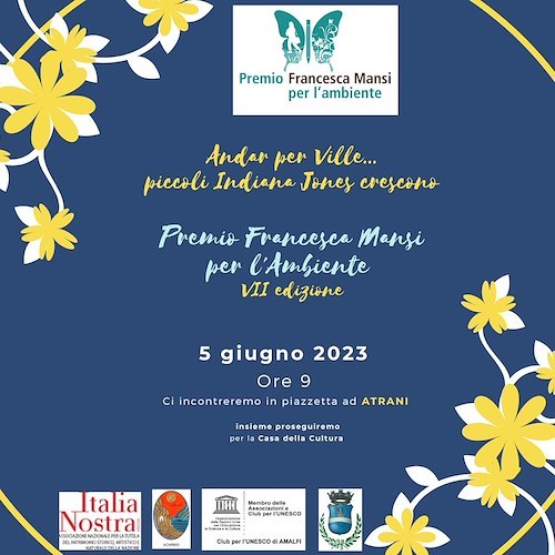 Atrani, 5 giugno la premiazione del Concorso "Francesca Mansi per l'Ambiente"