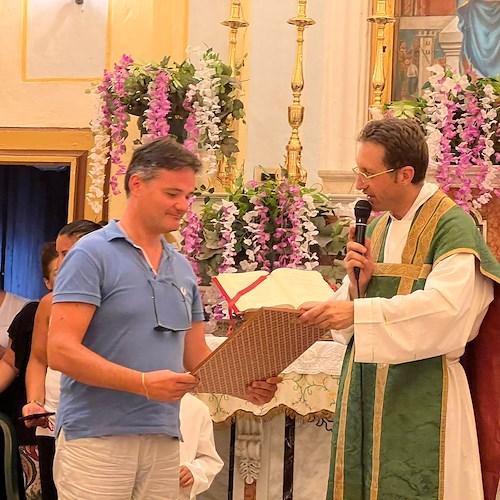 Atrani, Don Christian Ruocco a Santa Maria del Bando per la sua prima messa da parroco del piccolo borgo