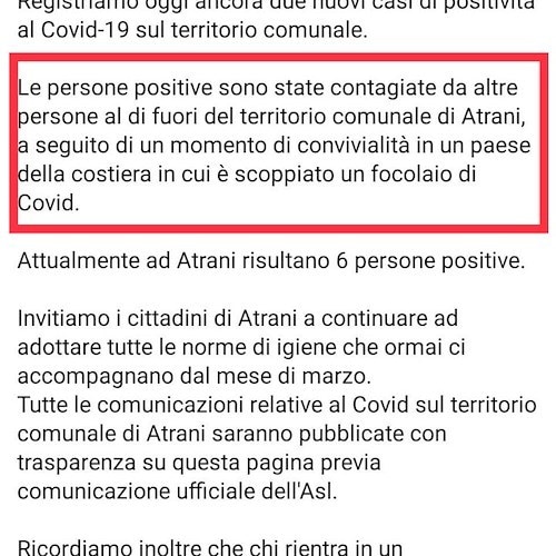Atrani, la nota del Comune che genera disappunto. Arriva la modifica