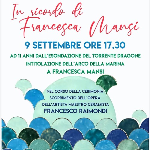 Atrani non dimentica: 9 settembre intitolazione a Francesca Mansi