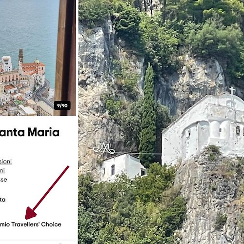 Atrani, Tripadvisor assegna il premio Travellers' Choice al Santuario di Santa Maria del Bando