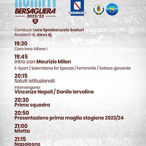 "Avanti Bersagliera Night", stasera la festa della Salernitana in Piazza della Concordia 