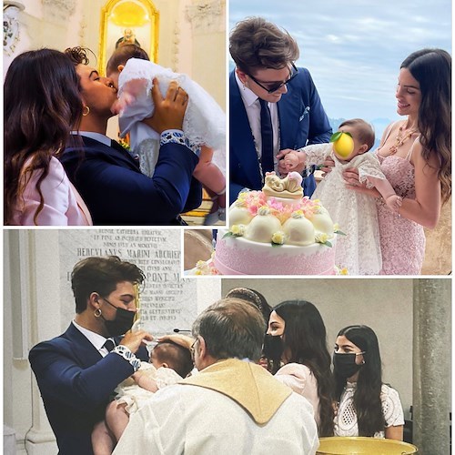 Battesimo a Ravello per la figlia di Stash: emozione in Duomo, banchetto a Villa Cimbrone [FOTO]
