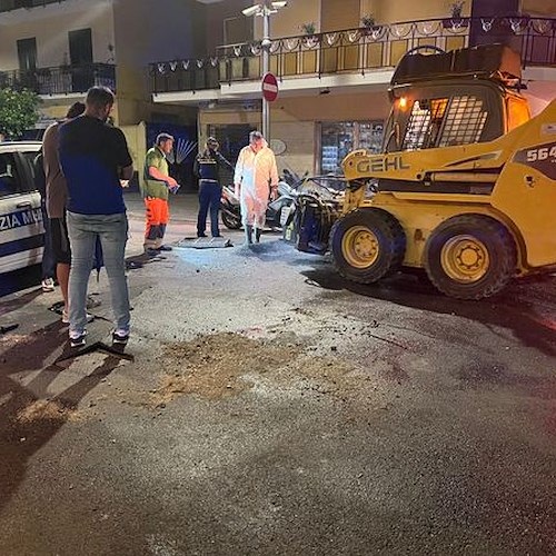 Bomba d'acqua su Sorrento, squadre al lavoro per tutta la notte