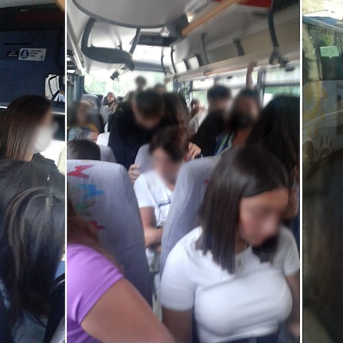 Brutto inizio di scuola per gli studenti pendolari della Costa d'Amalfi tra bus pieni e traffico sulla Statale