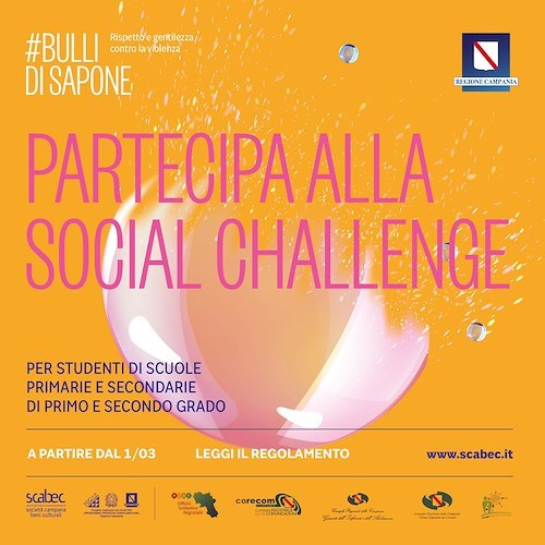 "Bulli di sapone", dal 1° marzo al via la challenge per le scuole contro il bullismo 