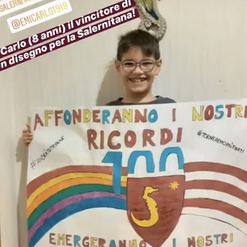 Carlo di Maiori vince il contest “Il tuo disegno per la Salernitana” e riceve telefonata di Djuric [VIDEO]