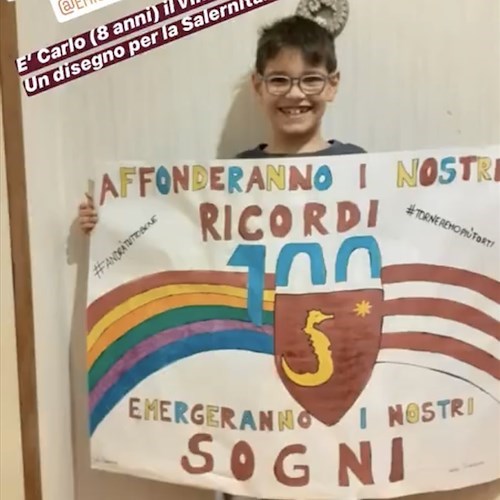 Carlo di Maiori vince il contest “Il tuo disegno per la Salernitana” e riceve telefonata di Djuric [VIDEO]