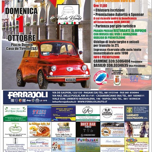 Locandina Raduno di Auto e Moto d'epoca a Cava de' Tirreni<br />&copy; Vecchi Rombi Club