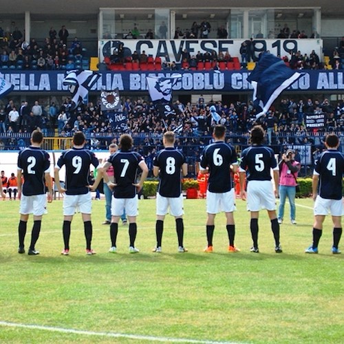 Cavese-Sarnese a reti bianche, aquilotti agganciati in testa da Frattese