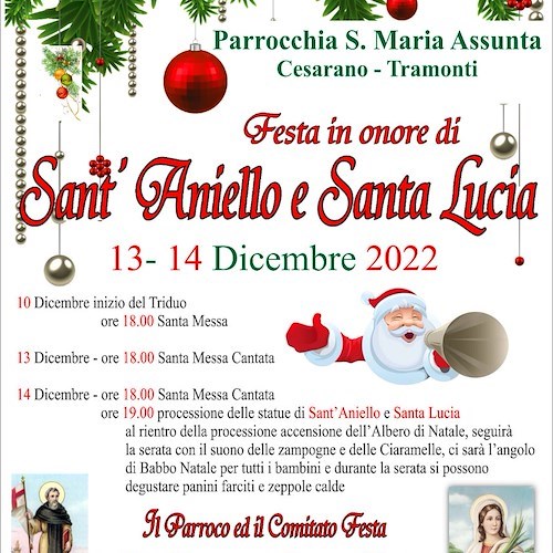 Cesarano di Tramonti in festa per Sant’Aniello e Santa Lucia /PROGRAMMA 
