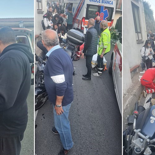 Cetara. Incidente tra due moto, ferito trasportato in ospedale /Foto