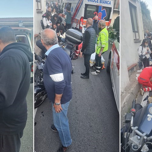 Cetara. Incidente tra due moto, ferito trasportato in ospedale /Foto