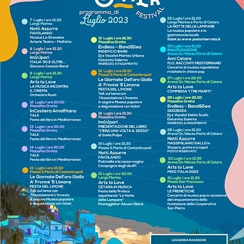 “Cetara Summer Festival”: 7 luglio al via il programma dell’estate 2023 nel borgo marinaro della Costa d’Amalfi