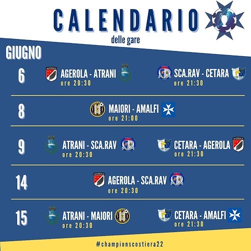 "Champions Costiera", stasera a Maiori la prima partita del torneo di calcio a 11