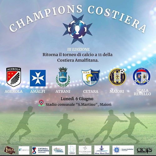 "Champions Costiera", stasera a Maiori la prima partita del torneo di calcio a 11