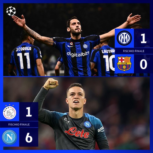 Champions League. Bene Inter, Napoli travolgente 