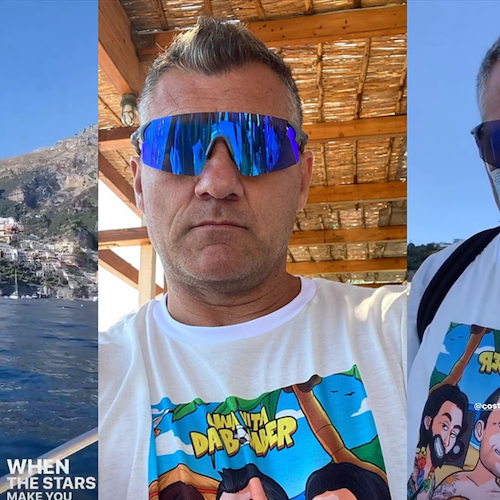 Christian Vieri fa tappa a Positano e promuove il turismo italiano: «Facciamo 10 a 0 a tutti»