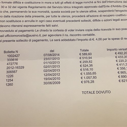 Clamoroso a Ravello: Ausino minaccia tagli a forniture idriche per chi non paga canone depurazione