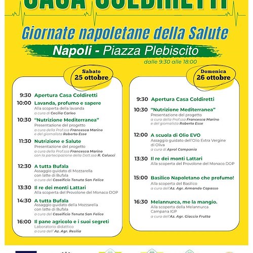 Coldiretti Napoli al Villaggio della Salute con il progetto “Nutrizione Mediterranea” e l'Ospedale Santobono