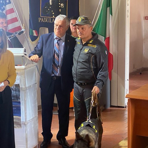Comando Provinciale di Salerno: per la prima volta premiato un “finanziere a quattro zampe”