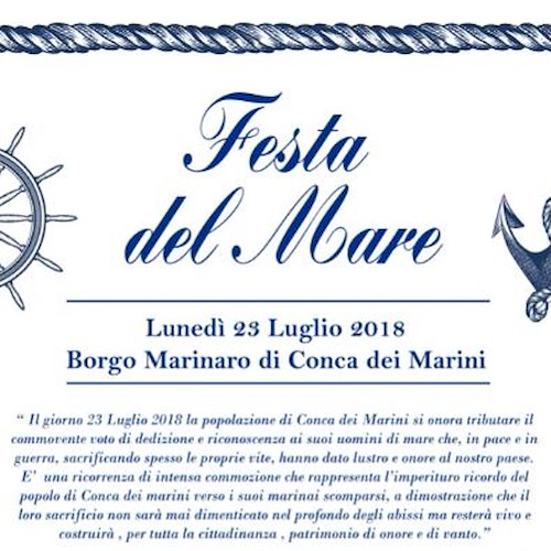Conca de' Marini, 23 luglio la "Festa del Mare" nel ricordo dei marinai caduti