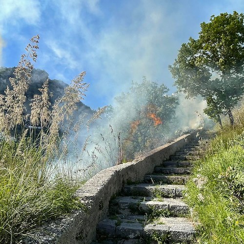 Conca dei Marini, incendio estinto grazie all'immediato intervento di volontari e Vigili del Fuoco