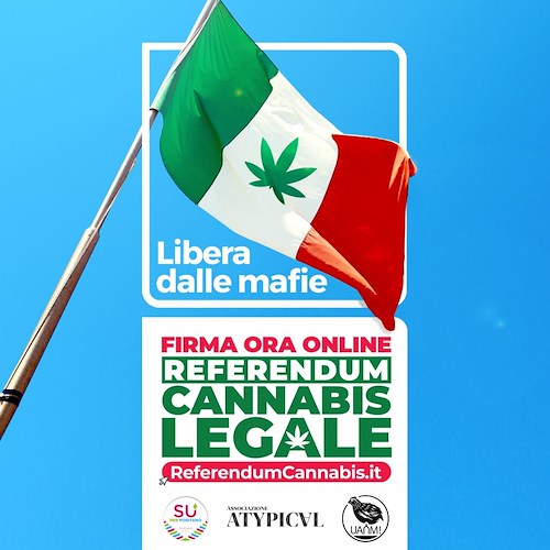 Costa d'Amalfi: anche il Collettivo UANM aderisce al referendum su depenalizzazione uso cannabis