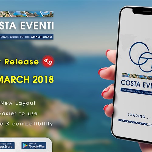 Costa Eventi, una nuova versione per l'App guida della Costiera Amalfitana 
