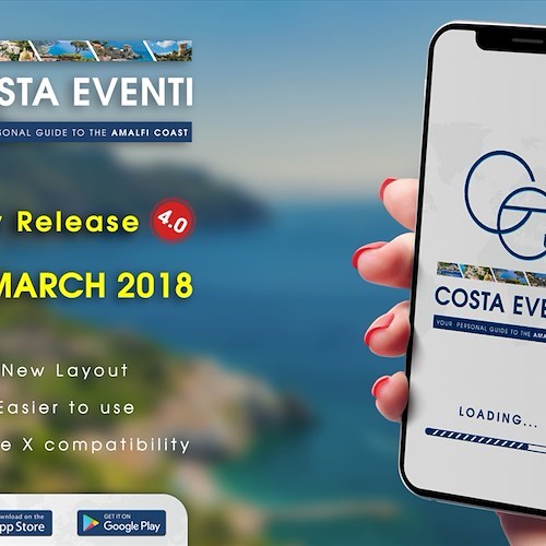 Costa Eventi, una nuova versione per l'App guida della Costiera Amalfitana 