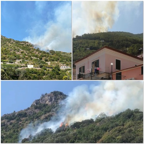 Costiera in fiamme: nuovo incendio tra Erchie e Cetara [FOTO-VIDEO]