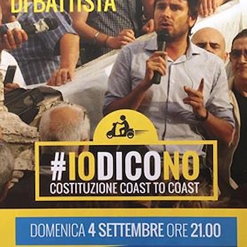 'Costituzione Coast to coast', 4 settembre tappa ad Amalfi per tour Di Battista. A dire no a referendum anche Di Maio 