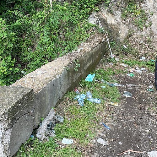 Discarica a cielo aperto lungo la Statale 163, l'inciviltà tra Positano e i Colli di San Pietro