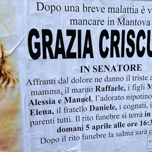 Dolore tra Maiori e Mantova per la morte prematura di Grazia Criscuolo, aveva 55 anni