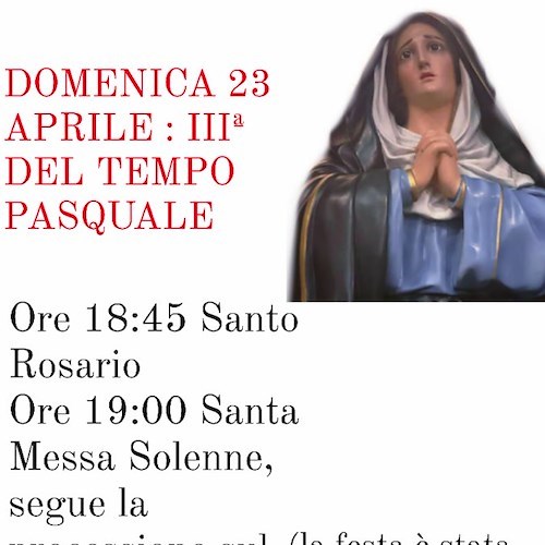 Domani a Figlino di Tramonti festeggiamenti in onore della Beata Vergine Addolorata “delle galline”