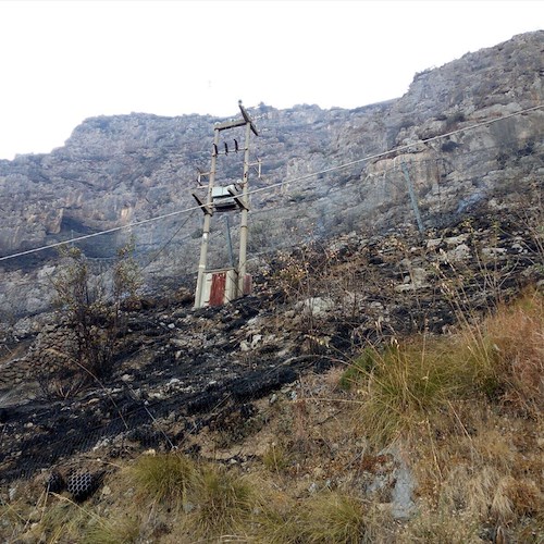 Domenica di fuoco in Costiera: nuovo incendio tra Conca e Furore, vento alimenta le fiamme STRADA CHIUSA