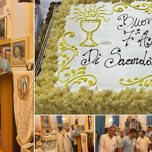 Don Christian Ruocco festeggia i suoi primi 7 anni di sacerdozio al Santuario dedicato alla Madonna del Bando /foto /video