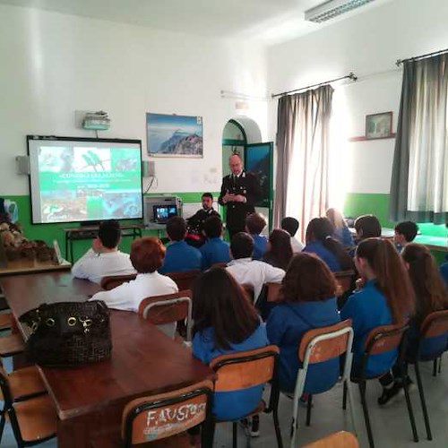 Educazione Ambientale: a Praiano e Positano a lezione con i Carabinieri Biodiversità di Agerola [FOTO]