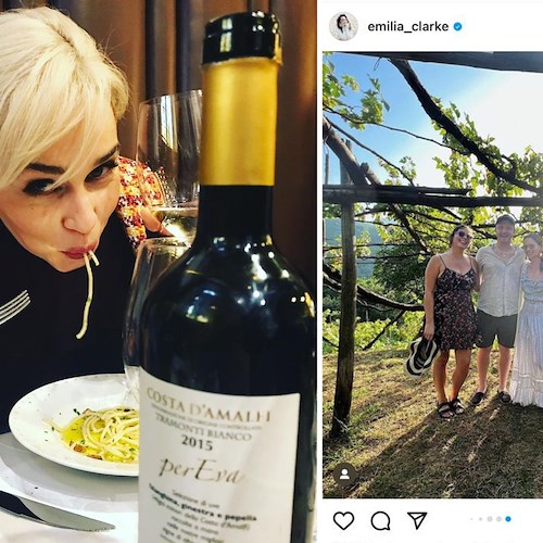 Emilia Clarke e il turismo “slow” a Tramonti: l'attrice affascinata dai vigneti secolari della Tenuta San Francesco /FOTO