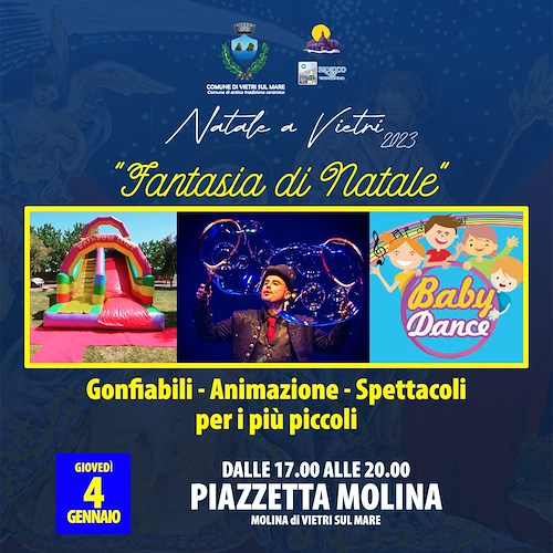 "Fantasia di Natale", stasera a Molina di Vietri sul Mare gonfiabili e animazione per bambini