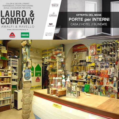 Ferramenta, infissi e vernici: Lauro & Company riferimento per imprese edili e hotel in Costa d'Amalfi