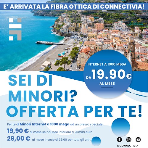 Fibra ottica anche a Minori: Connectivia porta internet ad altissima velocità in Costa d'Amalfi