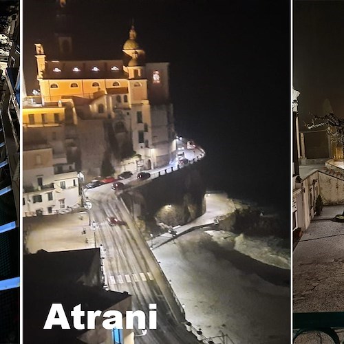 Freddo e grandine in Costiera Amalfitana, il paesaggio è surreale /foto /video
