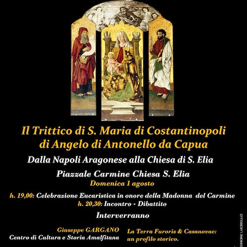 Furore, 1° agosto incontro-dibattito sul Trittico di S. Maria di Costantinopoli [PROGRAMMA]